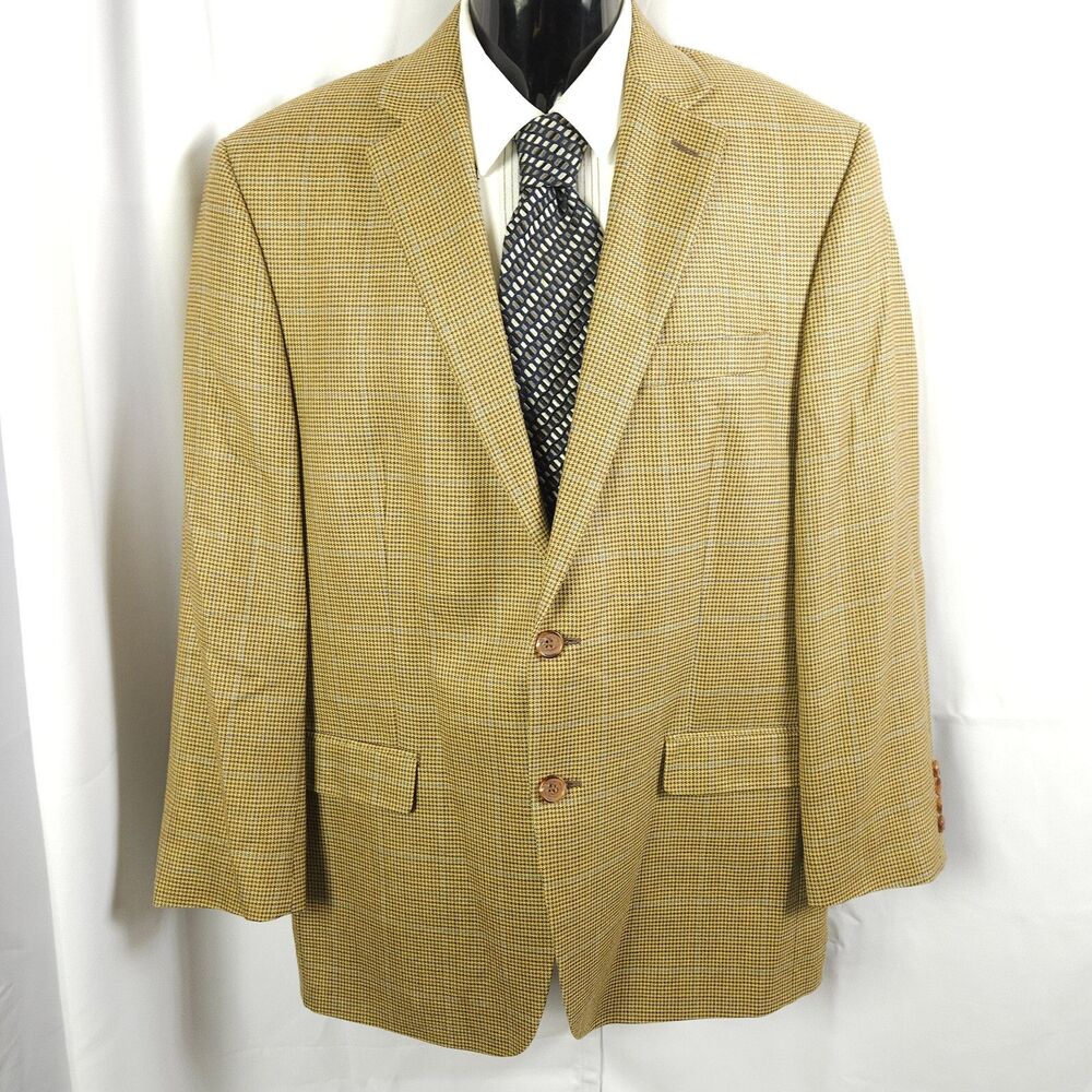 Lauren Ralph Lauren Mens‎ 40R Beige Silk Wool 2-Button Sports Coat Blazer